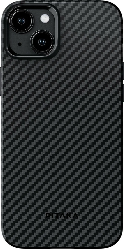 Mbështjellës Pitaka MagEZ Case Pro 4 për iPhone 15, MagSafe, aramid fiber/TPU, 1.65 mm, 35 g, Black/Grey Twill 5