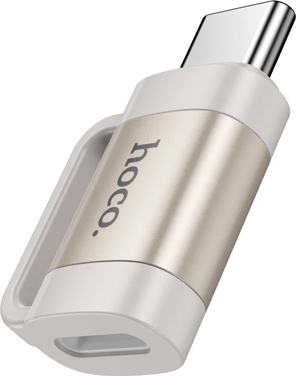 Adapter OTG HOCO UA31E Type-C në Lightning, 3A, 480 Mbps, argjendtë/bardhë
