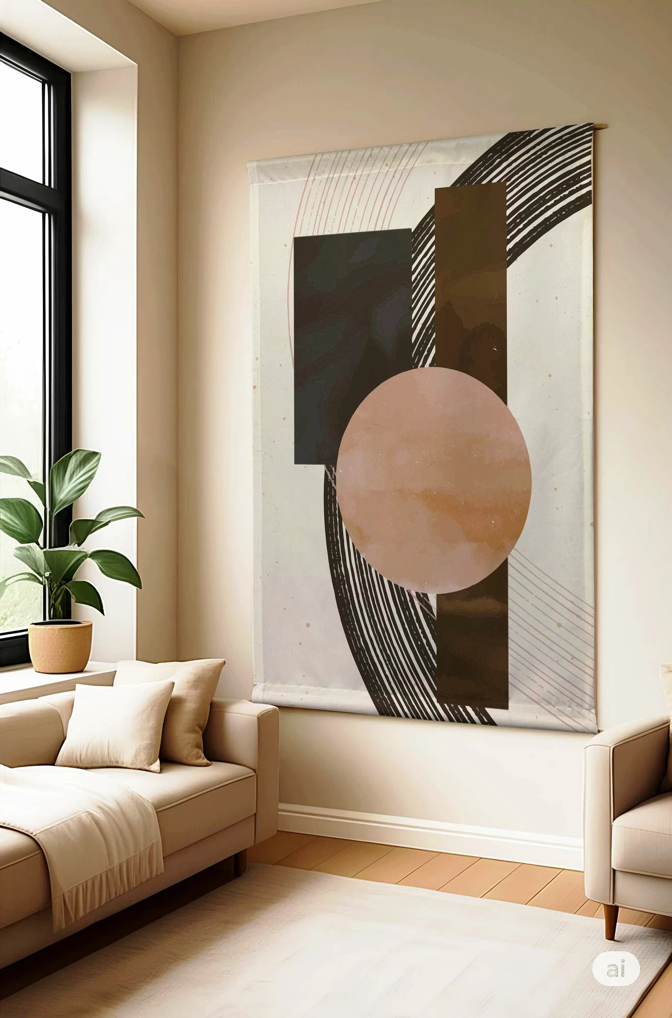 Pikturë dekorative poliestër Wallity, Polybaby 21, shumëngjyrëshe, 70x120cm