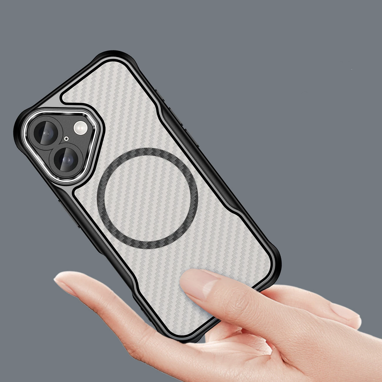 Mbështjellës Hurtel Leading Series MagSafe për iPhone 16, TPU, i zi