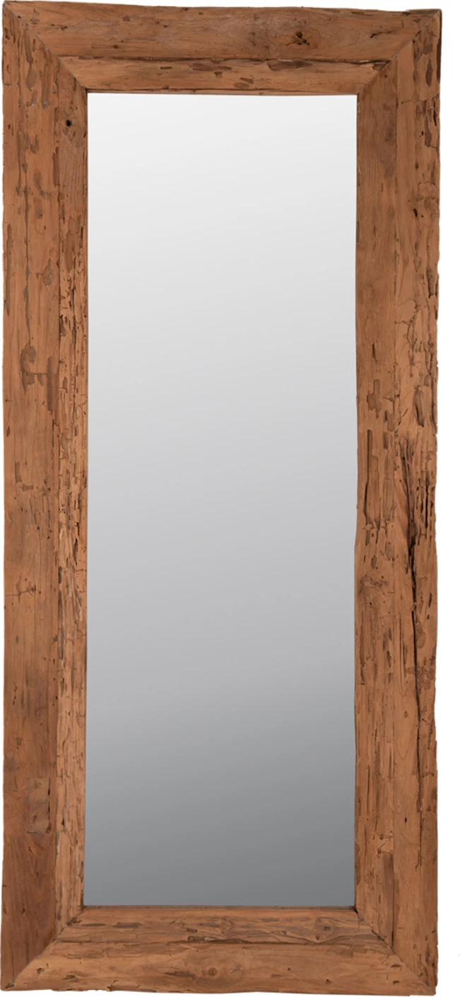 Pasqyrë muri, kornizë prej druri TEAK të ricikluar, natyrale, FH7942, 80x4x180cm