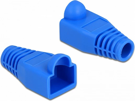 Mbrojtëse strain relief për fishë RJ45 DeLOCK, gome, 20 copë, blu