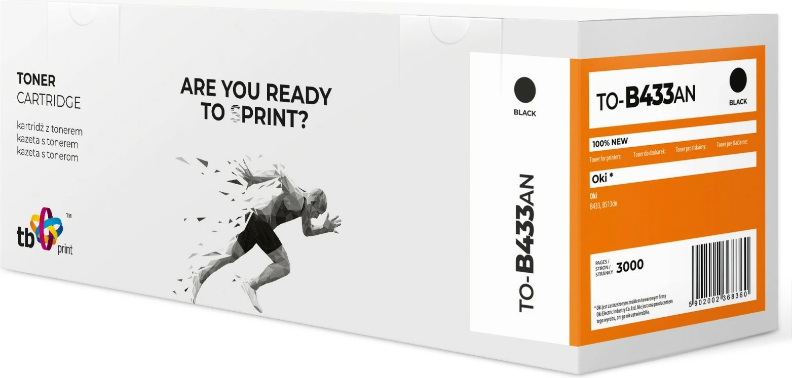 Toner TB Print TO-B433AN, 3000 faqe (5%), për OKI B433/B513dn, i zi, 1 copë