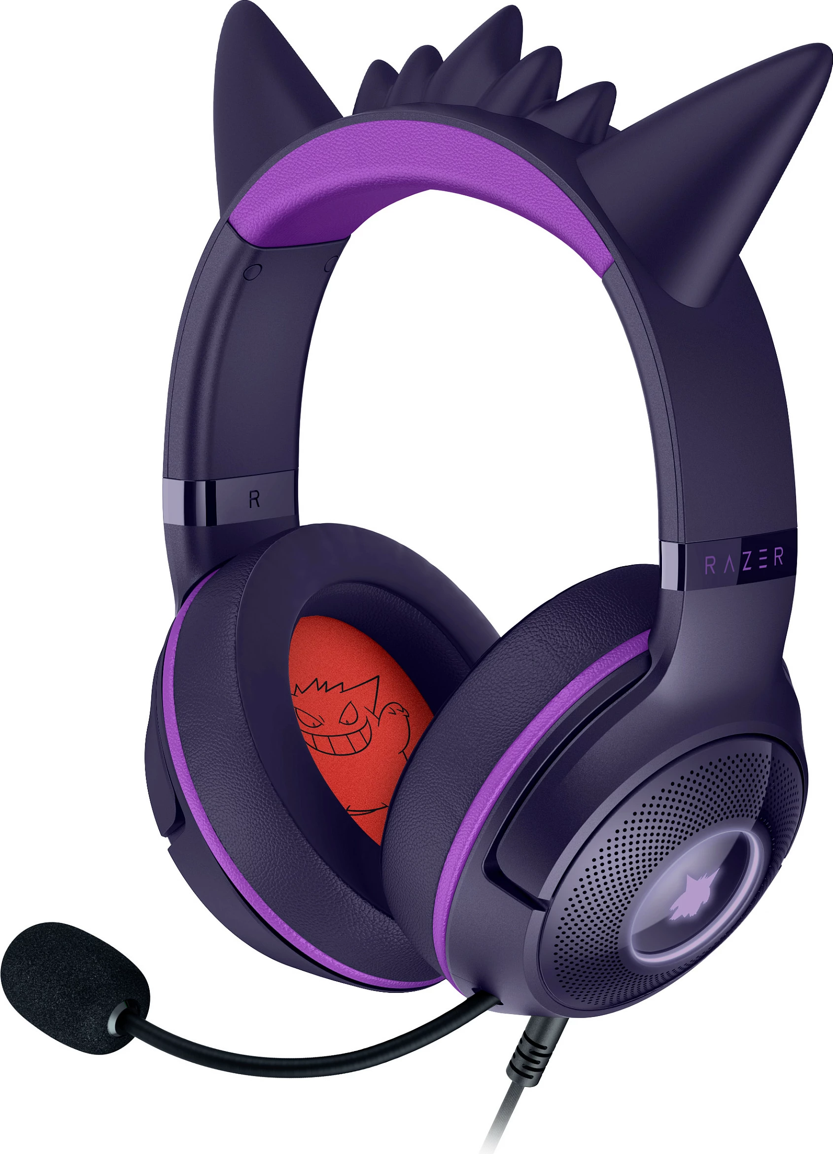 Kufje Razer Kraken Kitty V2 Pokemon Gengar Edition, me kabllo USB, RGB, Virtual 7.1, rozë