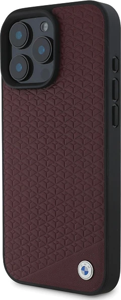 Mbështjellës BMW MagSafe për iPhone 16 Pro Max, lëkurë diamond, e kuqe