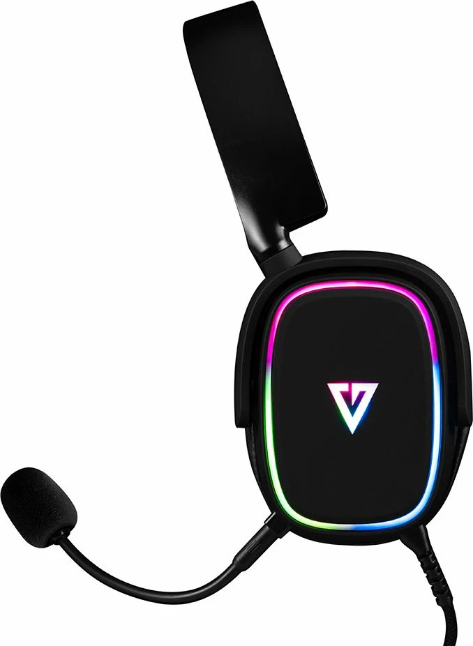 Kufje gaming Modecom Volcano MC-899 Prometheus, USB me mikrofon të shkëputshëm, 50 mm, kabllo 2.2 m, RGB LED, të zeza