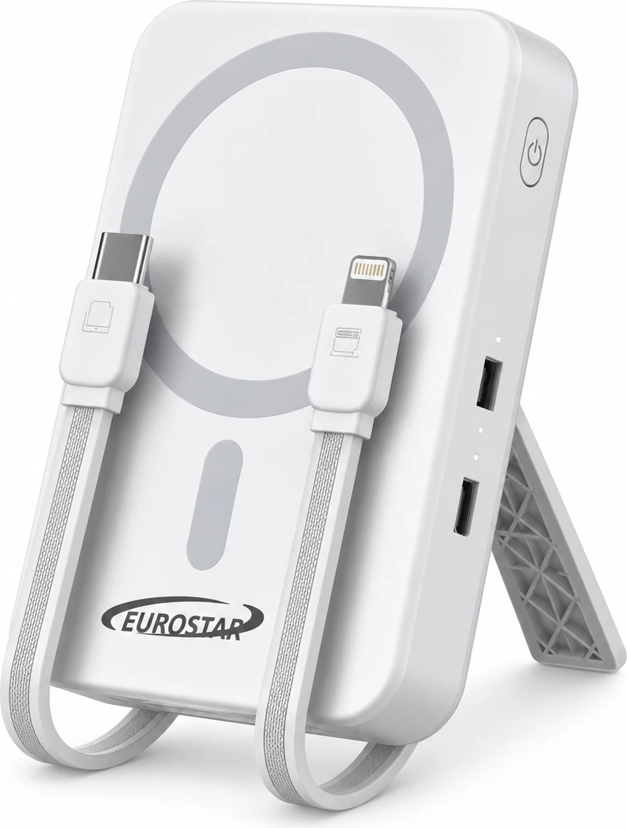 Powerbank Baseus PicoGo AM41 5000mAh 20W MagSafe/Qi ultra-slim me kabllo USB-C 60W 30cm, titanium 5