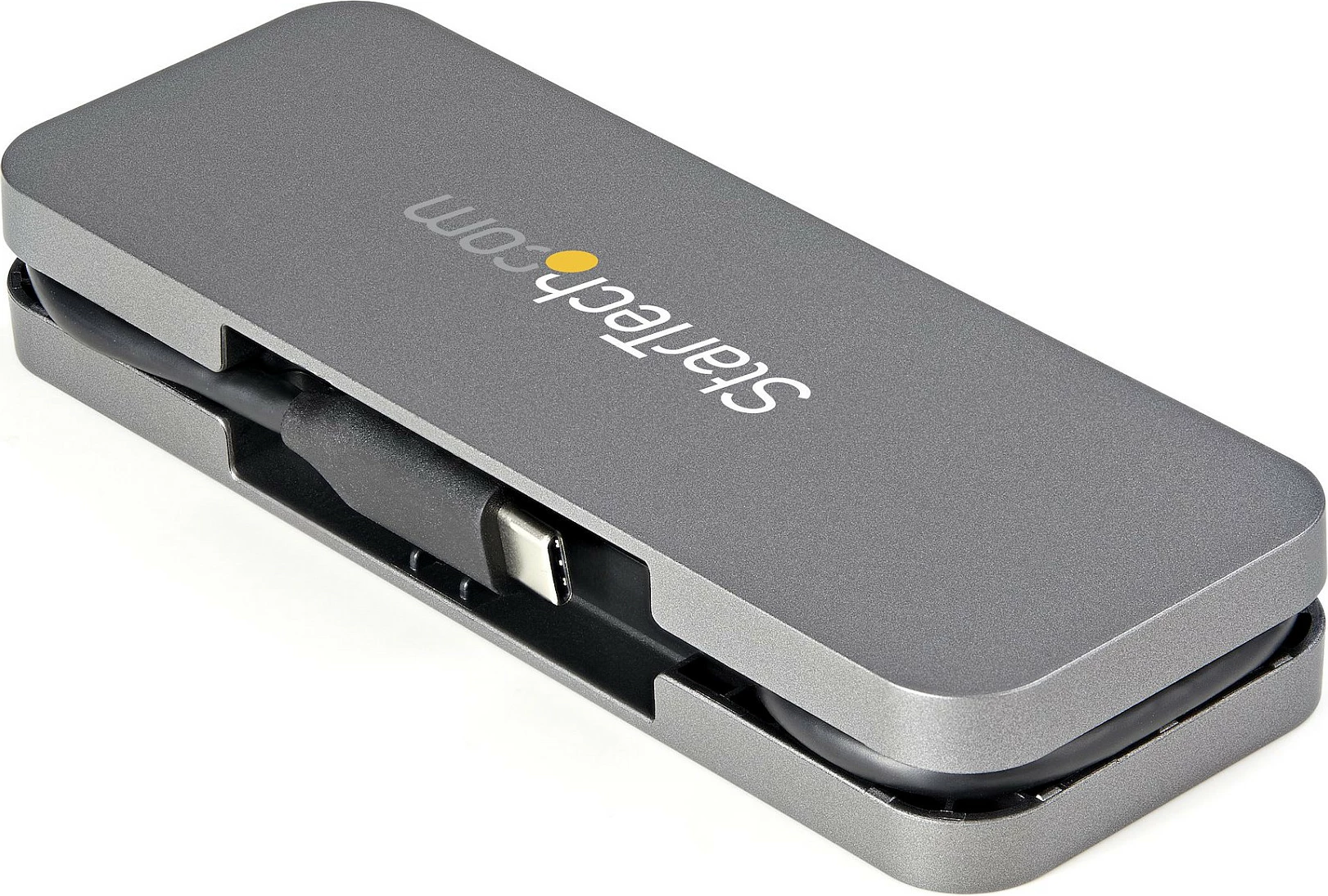 Hub USB-C StarTech HB30CM3A1CB, 4 porta (3x USB-A + 1x USB-C), 5Gbps, kabllo 28cm, zi/gri