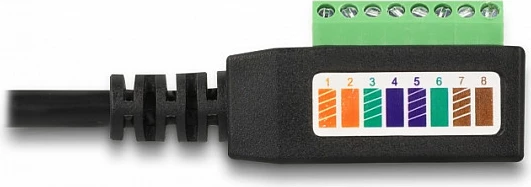 Kabllo adapter DeLOCK RJ45 Cat5e (mashkull) në terminal bllok (femër), 21.5 cm, zi/jeshile