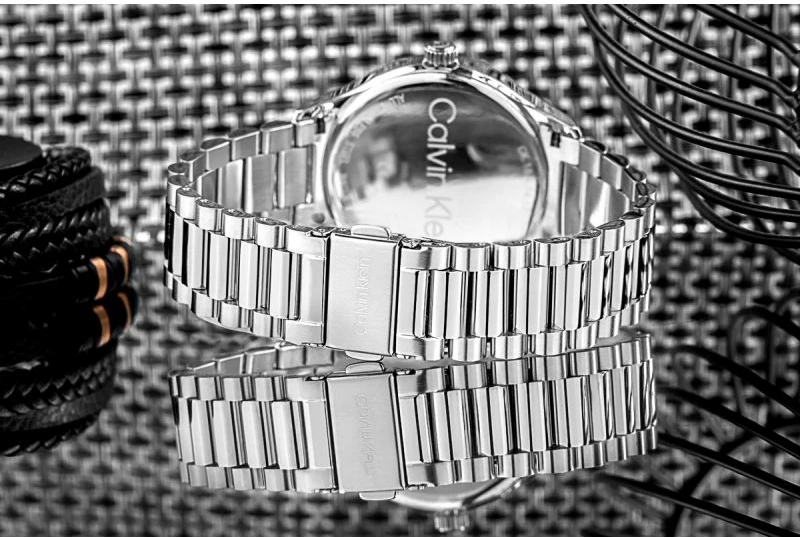 Orë dore për meshkuj Calvin Klein, argjend