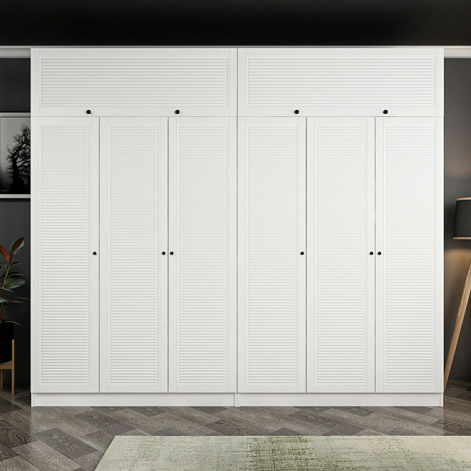 Dollap Skye Decor, ngjyrë e bardhë, 270x190x52cm, 10 pjesë