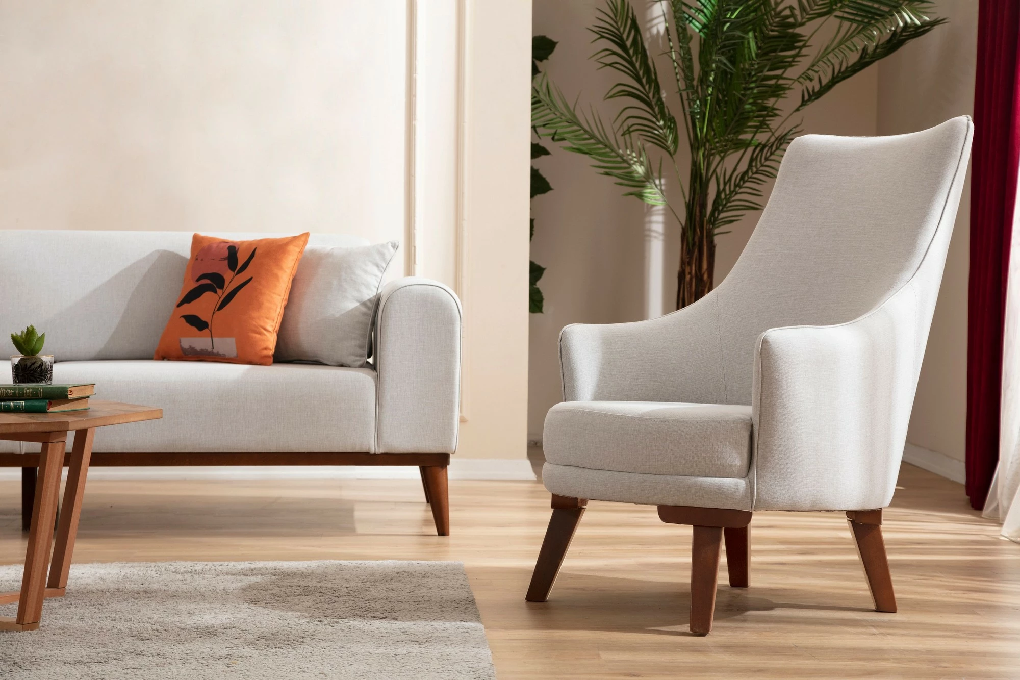 Divan-krevat treshe Atelier del Sofa, Cofi 3 vendësh, ngjyrë krem