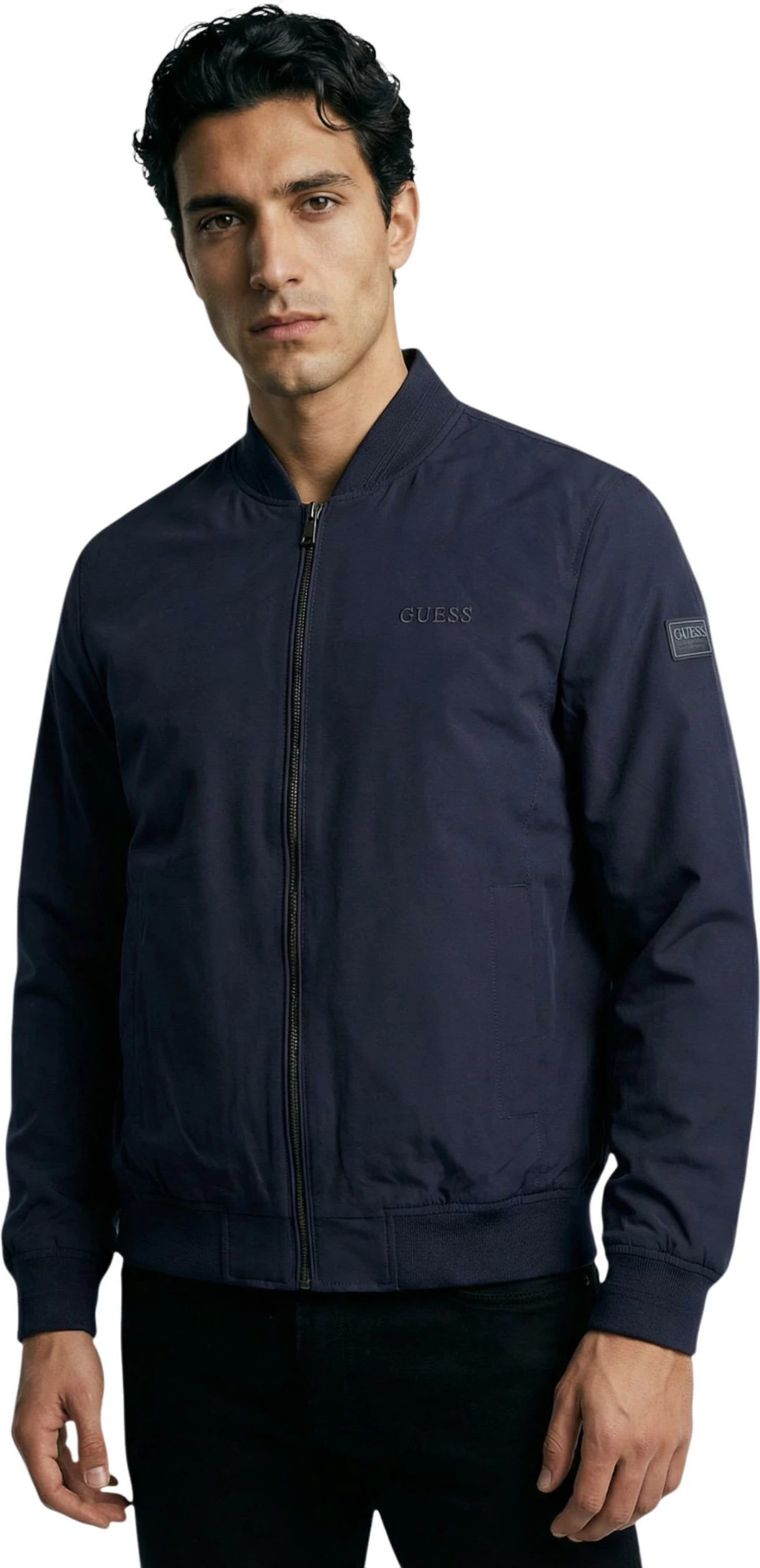 Jakne bomber Guess M6RL09 WJ362 për meshkuj, e kaltër [Madhësia: M]