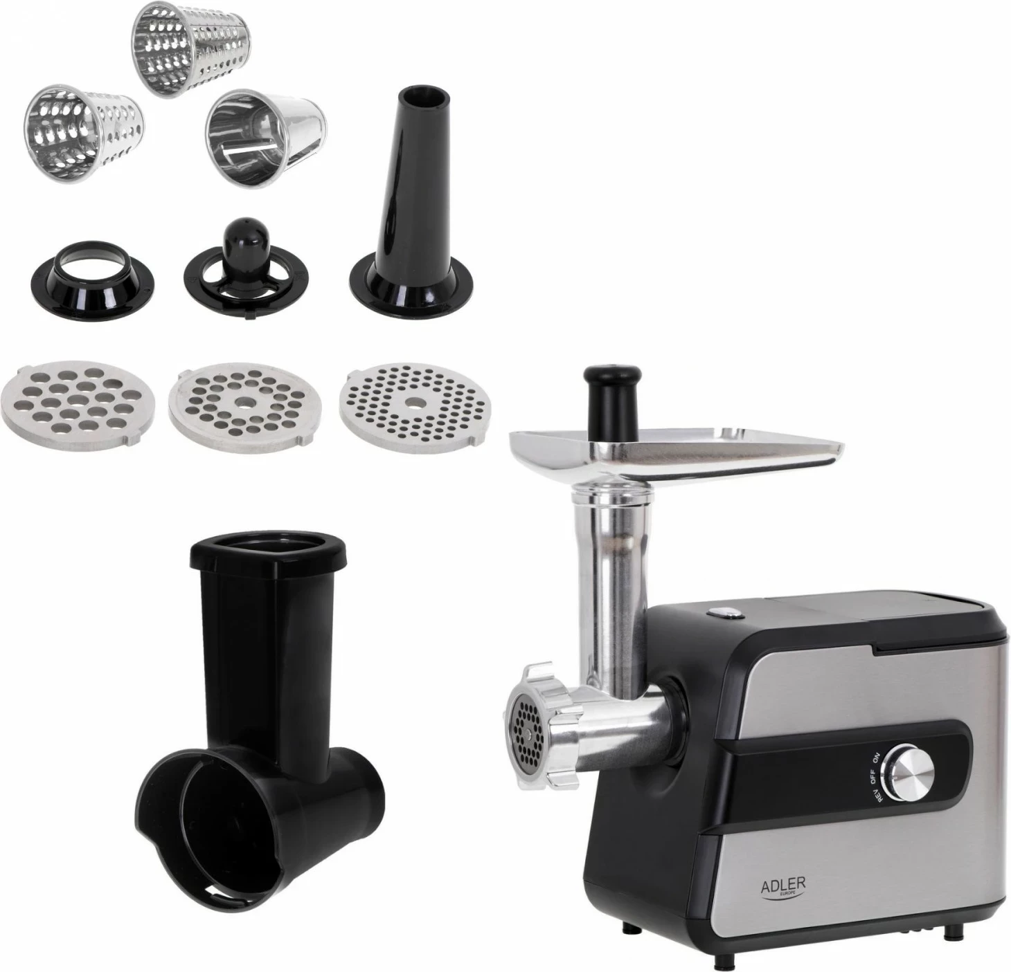 Makinë mishi Adler AD 4813, e zezë-argjendtë