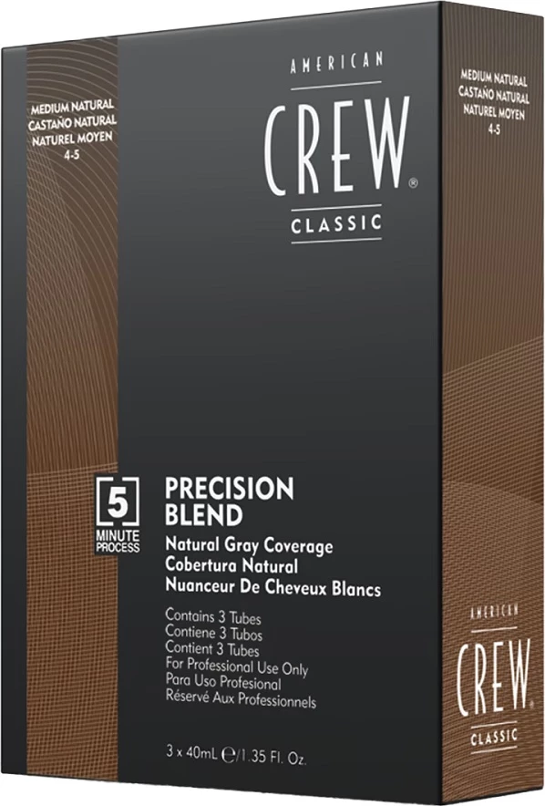 Ngjyrë për flokë për burra American Crew Precision Blend 4-5 Medium Natural 3x40ml
