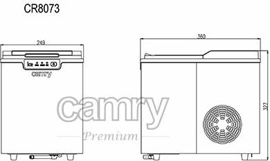 Aparat për akull CAMRY CR8073, 2.2L, 12kg/24h, gri/e zezë