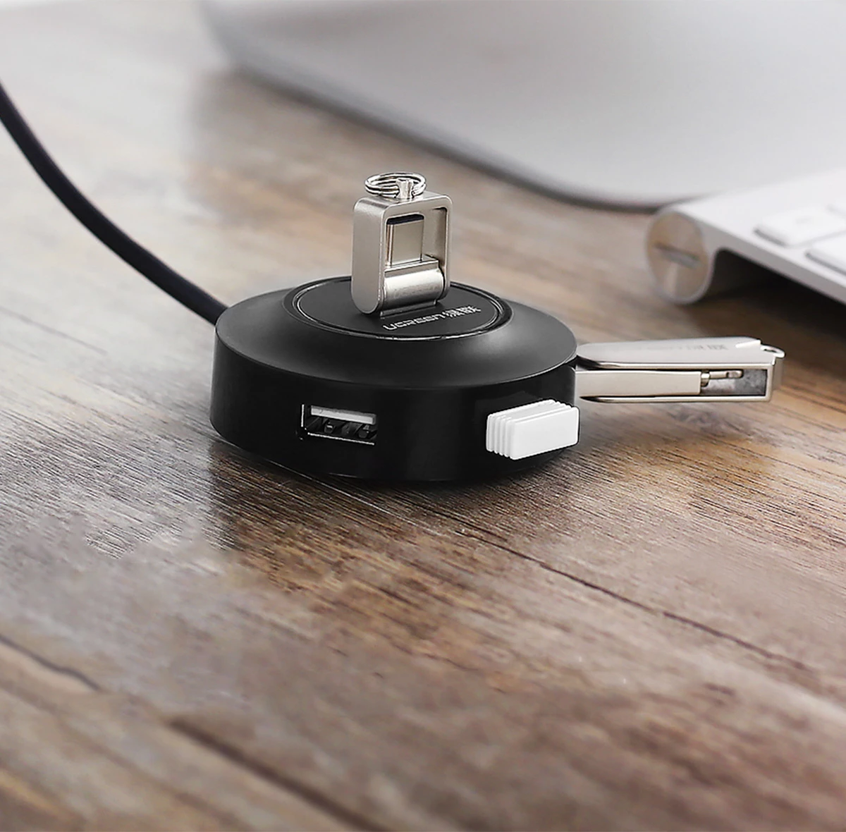 HUB USB Ugreen CR106, 4x USB-A, 480Mbps, 1m, Bardhë