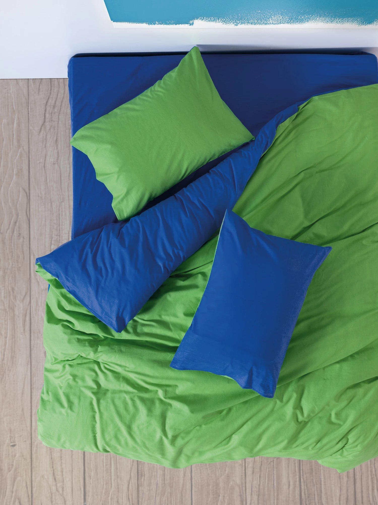 Set mbulesë për jorgan Super King Ranforce, jeshile-blu, L'essentiel