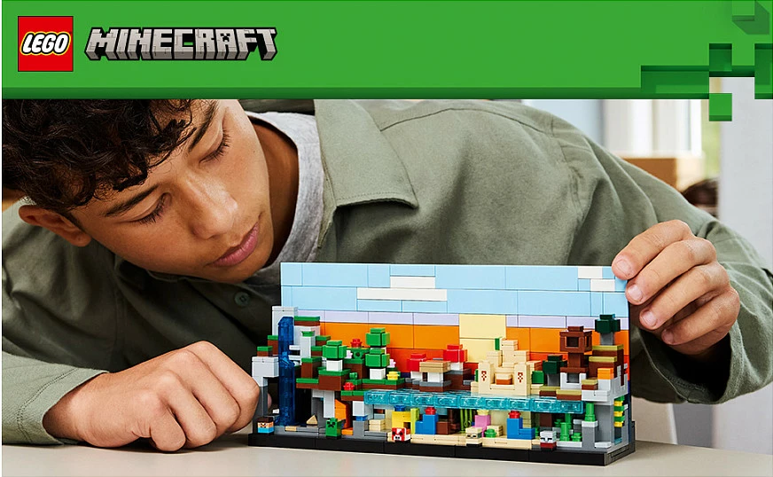 Set ndërtimi LEGO Minecraft Mini Biomes 21589, 797 copë, 12+, shumëngjyrësh