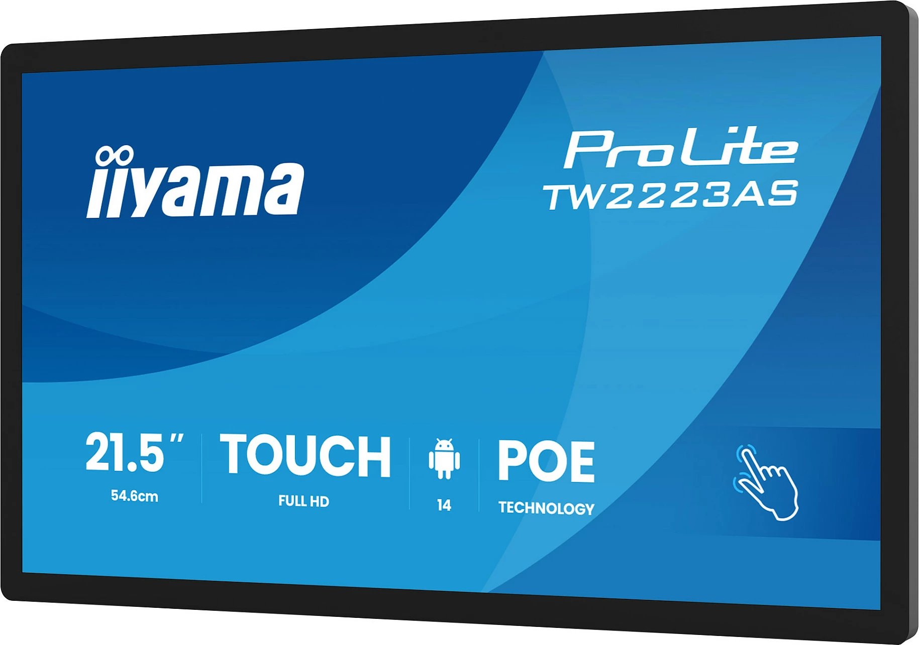 Monitor Touch iiyama ProLite TW2223AS-B3P, 21.5", Full HD, USB-C, Android, i zi