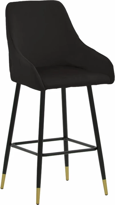 Karrige për bar Lithe këmbë metali ngjyrë ari-velur e zezë 47x44x98cm