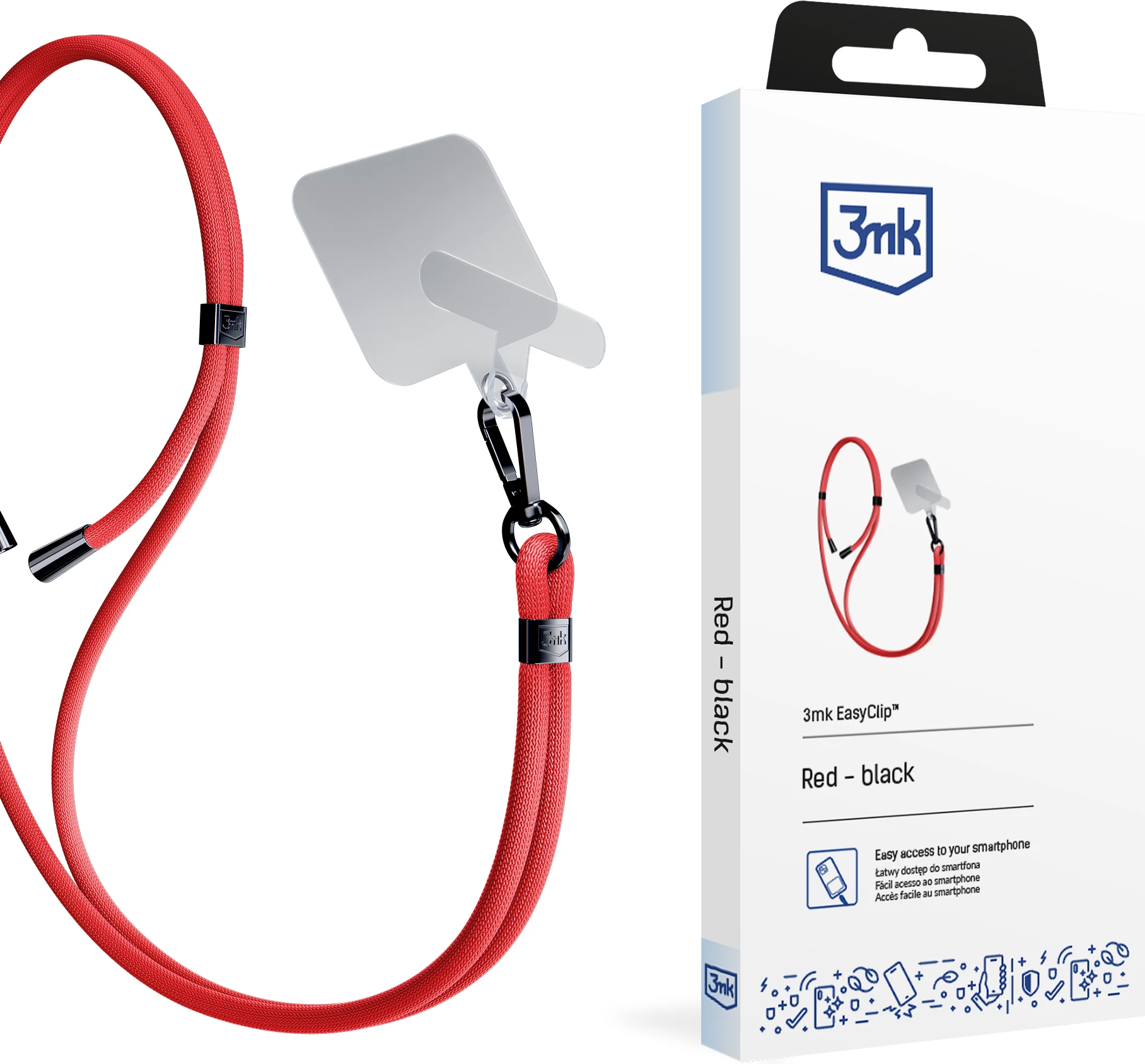 Litar për celular 3mk EasyClip, i kuq