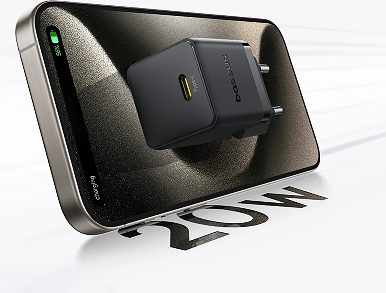 Karikues muri Baseus Palm 1C 20W me kabllo USB-C 1m, i zi