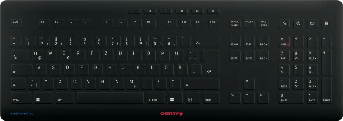Tastierë Cherry Stream, Wired & Wireless, RF Wireless + USB, QWERTZ, e zezë
