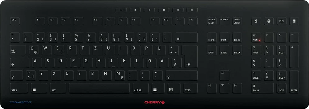 Tastierë Cherry Stream, Wired & Wireless, RF Wireless + USB, QWERTZ, e zezë