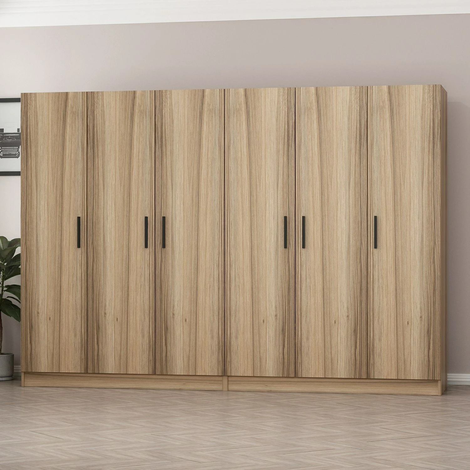 Dollap garderobe Skye Decor, ngjyrë dore, 270x190x52cm
