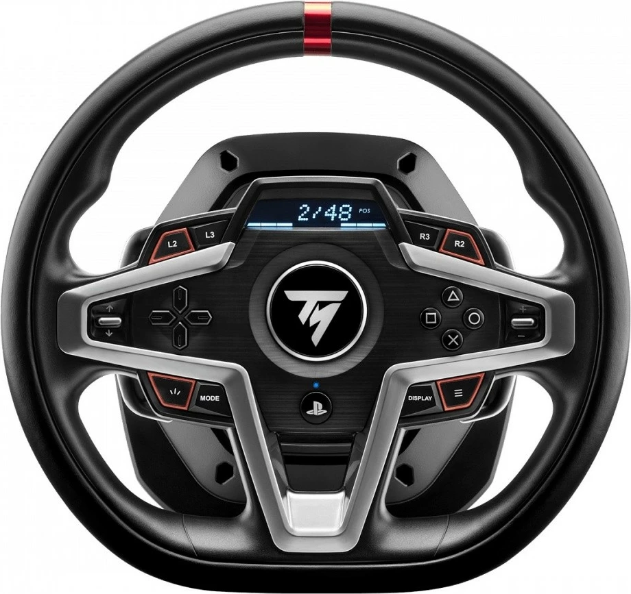 Timon lojrash, Thrustmaster T248R, 900° force feedback, 25 butona, USB me tela, për PC/PS4/PS5, me pedale T3PM, zi