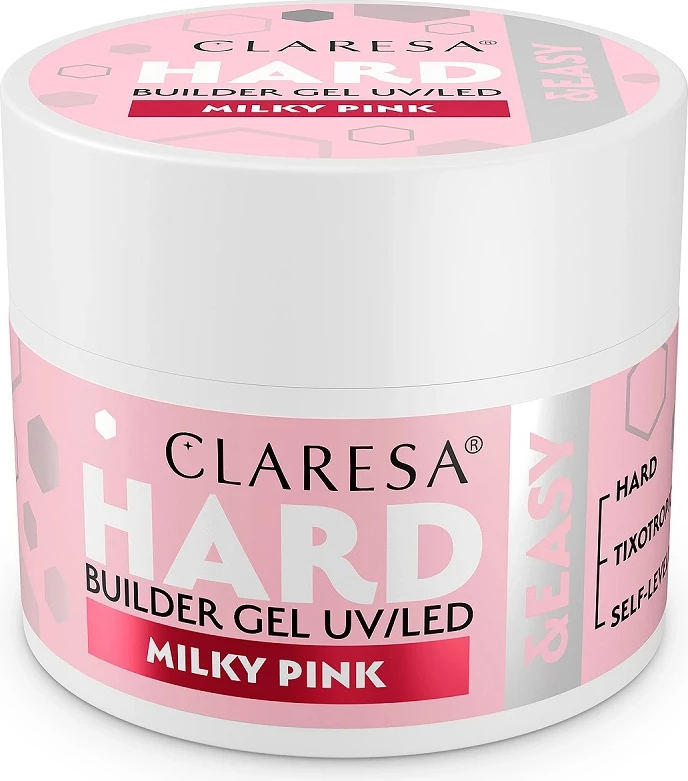 Xhel ndërtues për thonj Claresa Hard&Easy Builder Gel për femra Milky Pink 12g