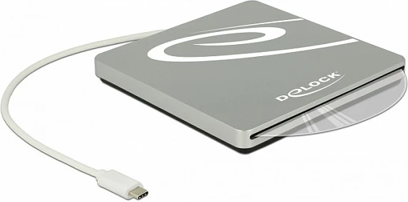 Kasë eksternale DeLOCK 42605 për DVD/Blu-ray Slim SATA në USB-C, 5 Gbit/s, argjendtë