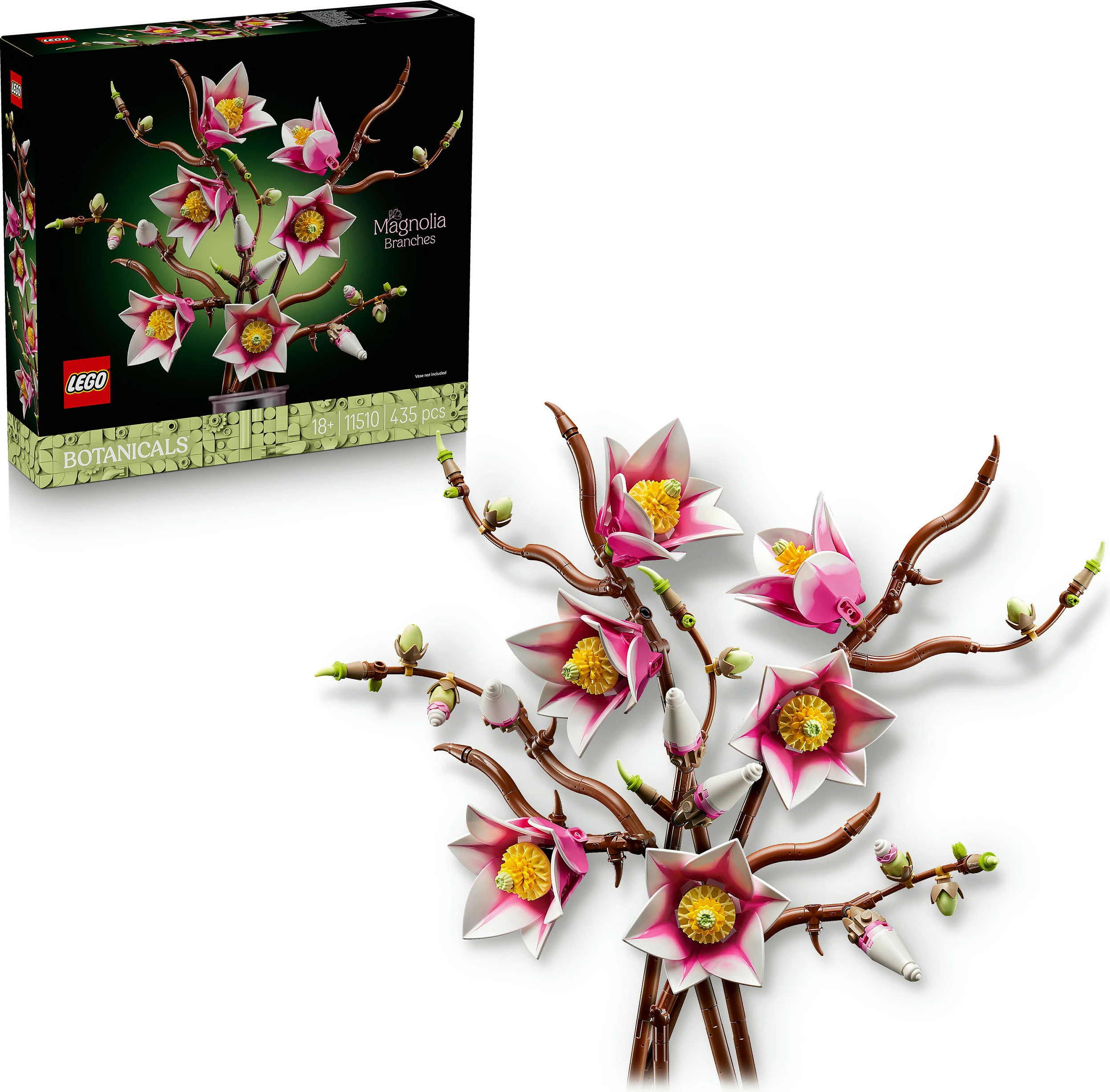 Set ndërtimi LEGO Botanicals Magnolia Branches 11510, 435 copë, 18+, shumëngjyrësh