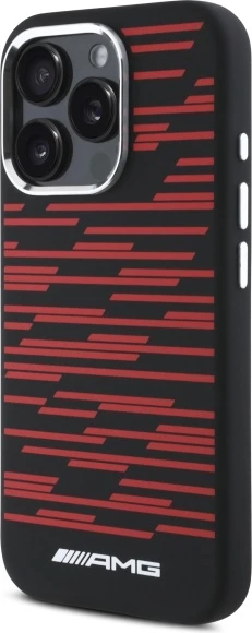 Mbështjellës silikoni AMG Mercedes për iPhone 16 Pro Max, MagSafe, Zi