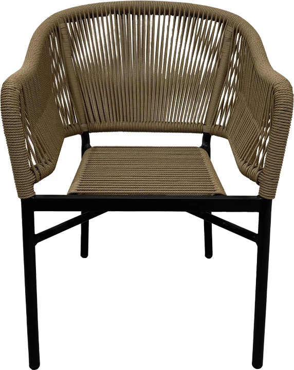 Karrige alumini Legana, e grumbullueshme, kornizë antracit, ratan natyral, 56x66x82cm