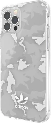 Mbështjellës Adidas OR SnapCase Camo për iPhone 12/12 Pro, transparent/bardhë