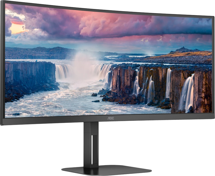 Monitor i lakuar AOC CU34V5C 34" WQHD 3440x1440 VA 100Hz, USB-C 65W, 21:9, i zi