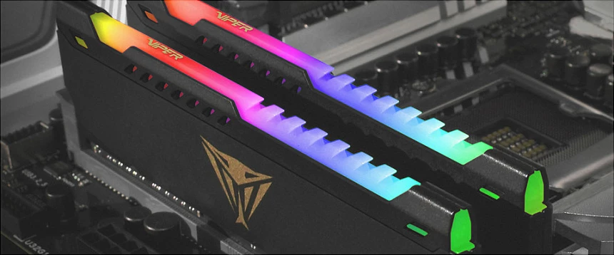RAM Memorje Patriot Viper Steel RGB, 16GB (2x8GB) DDR4 3600MHz CL20, e zezë