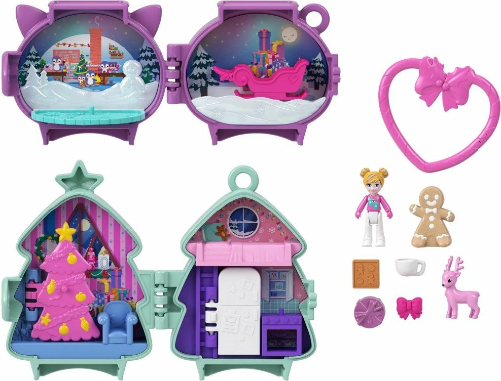 Set lodrash Mattel Polly Pocket Christmas Compact JGM53, 2-Pack