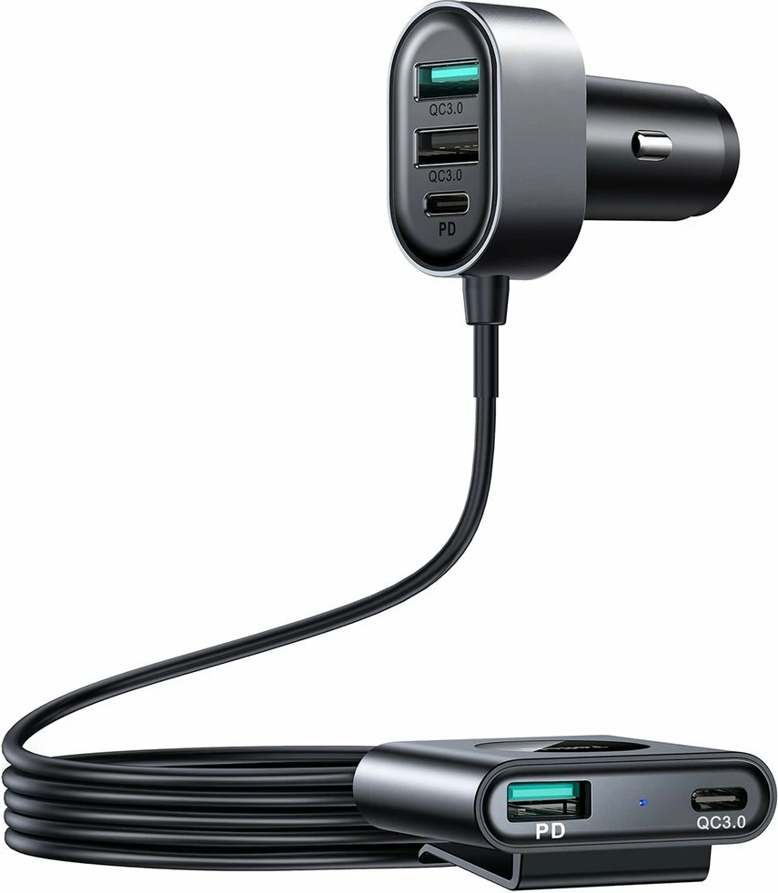 Karikues veture Joyroom JR-CL05, 72W, 2xPD + 2xQC3.0, 5 porta, 1.5m, zi