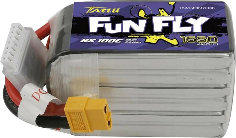Bateri LiPo Tattu Funfly 1550mAh 22.2V 100C 6S1P me XT60