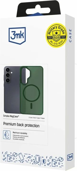 Maskë telefoni 3mk Smoke MagCase për iPhone 16, e gjelbër