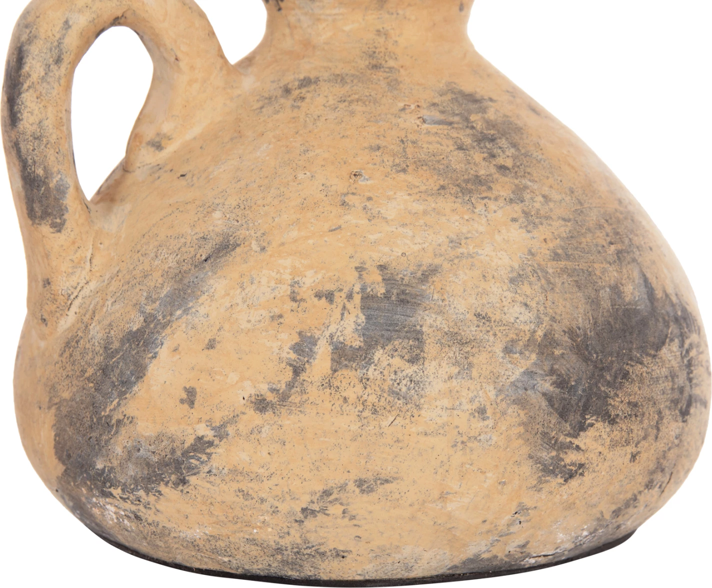 Vazo dekorative tavoline VERMO, terrakotë, bezhë e fërkuar, Φ22x17Hcm