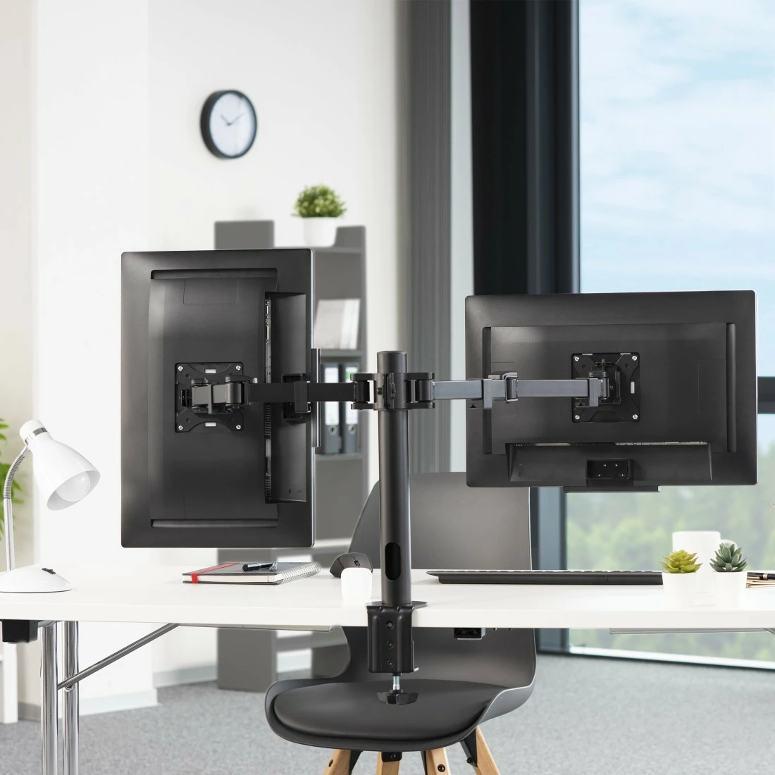 Mbajtës monitori tavoline Hama 118494, 2 krahë, 13-35 inç, i zi