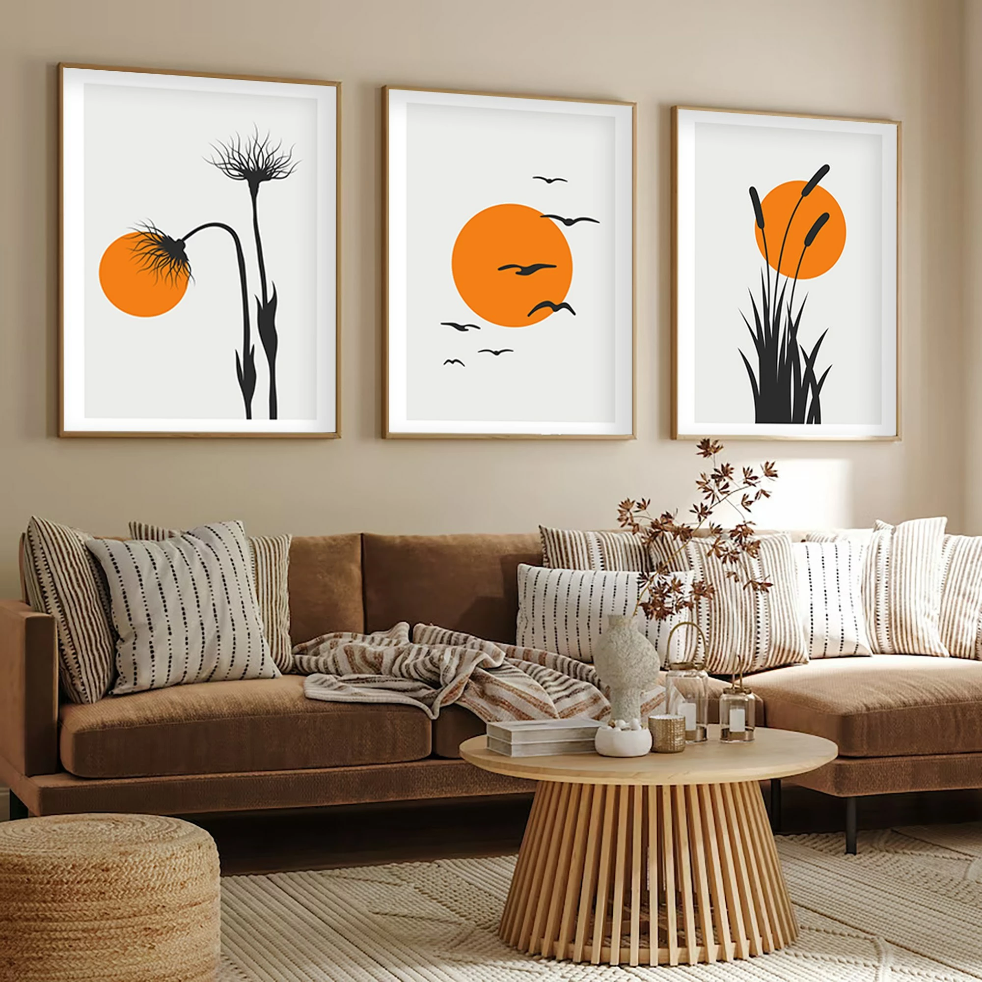 Pikturë dekorative me kornizë MDF (3 copë), Wallity, Huhu228, 30x40cm