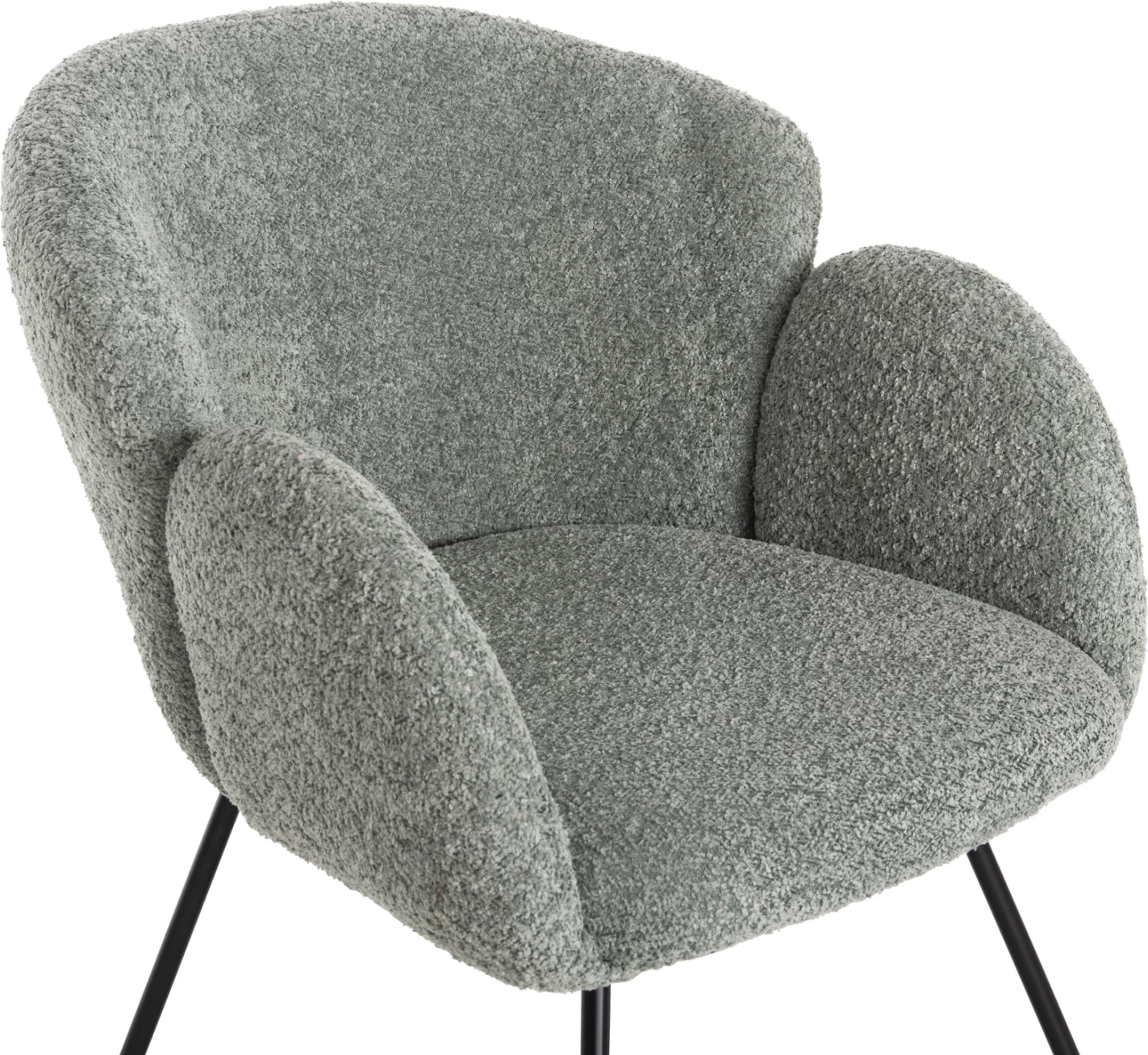 Karrige e rehatshme HARNIS FH9603.05, ngjyrë fistik, bazë metalike e zezë, 59.5x64x77H cm