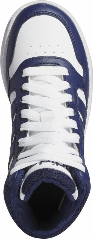 Atlete për fëmijë adidas Hoops 3.0 Mid Jr, të bardha dhe blu marine [Madhësia: 37 1/3]