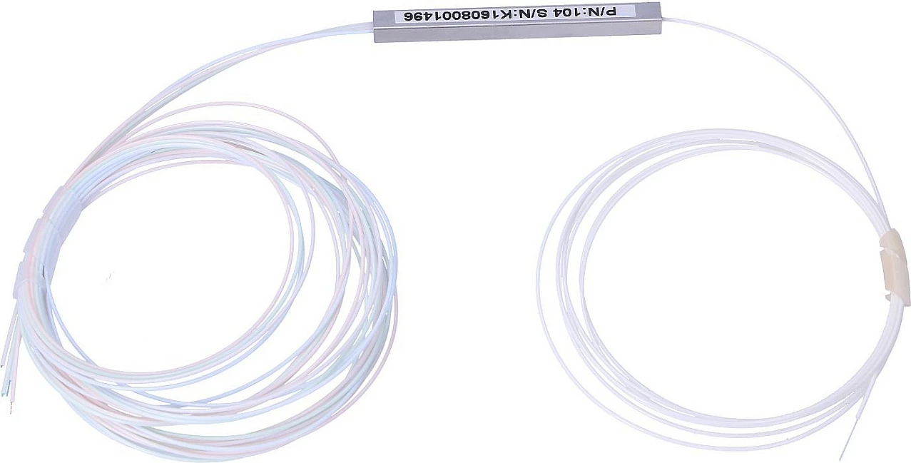 Splitter optik PLC Extralink 1:4, 900µm, 1.5m, pa konektor, i bardhë