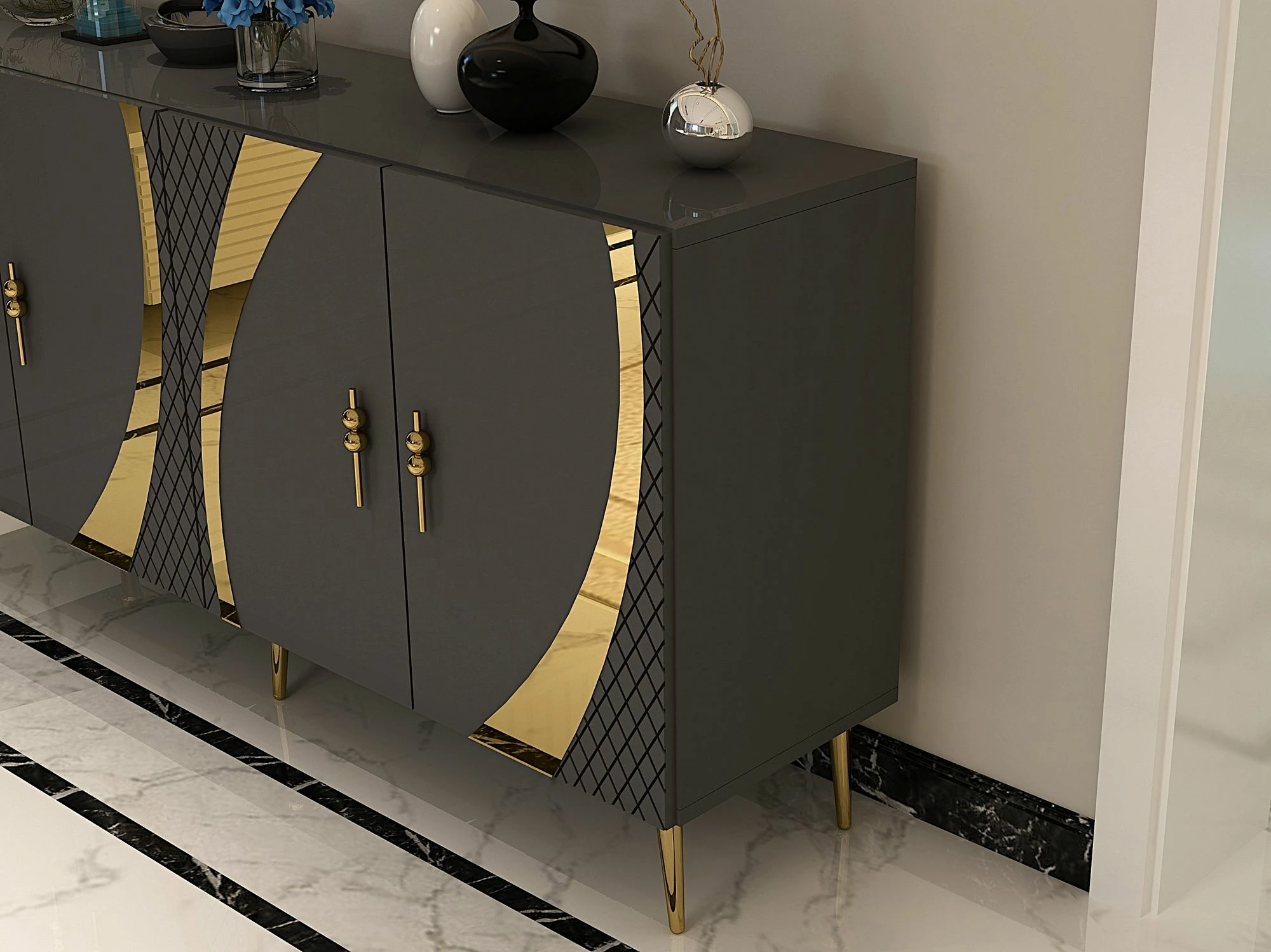 Konsol Skye Decor, anthracite dhe ari, KB150